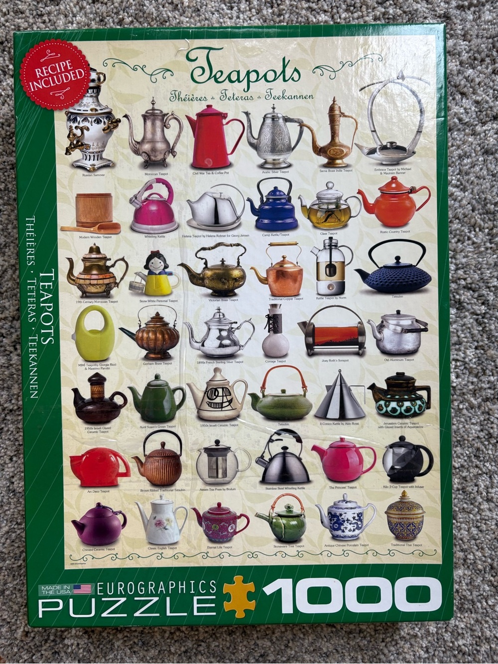 Teapots 1000-Piece Jigsaw Puzzle - Eurographics -1 piece